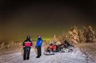 Northern Lights snowmobile driving safari