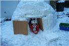 Overnight in self-made igloo