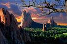 Pikes Peak, Garden of the Gods and Air Force Academy from Denver